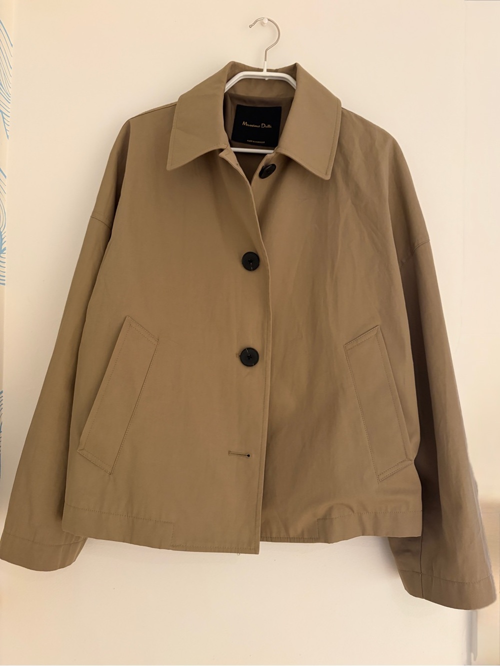 Massimo Dutti Short Khaki Trench Coat